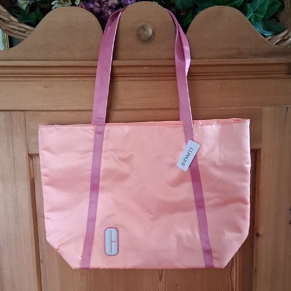 Clinique Pink Everyday Tote Bag with Minimalist Design